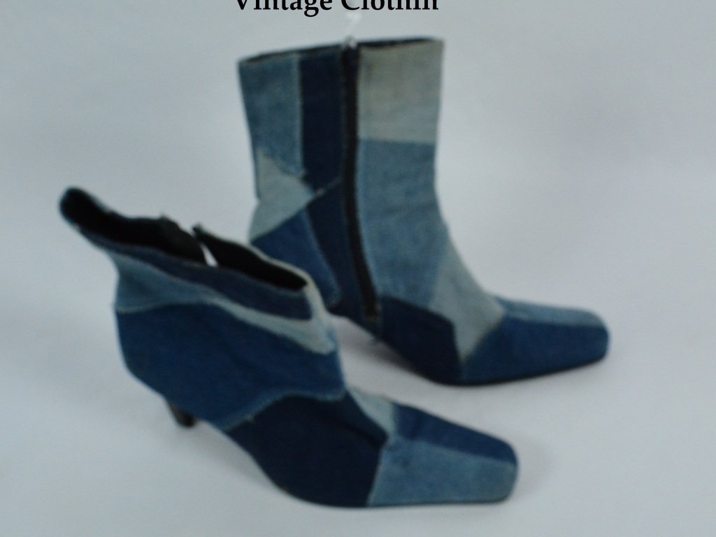 1990's L.E.I Patchwork Denim Boots
